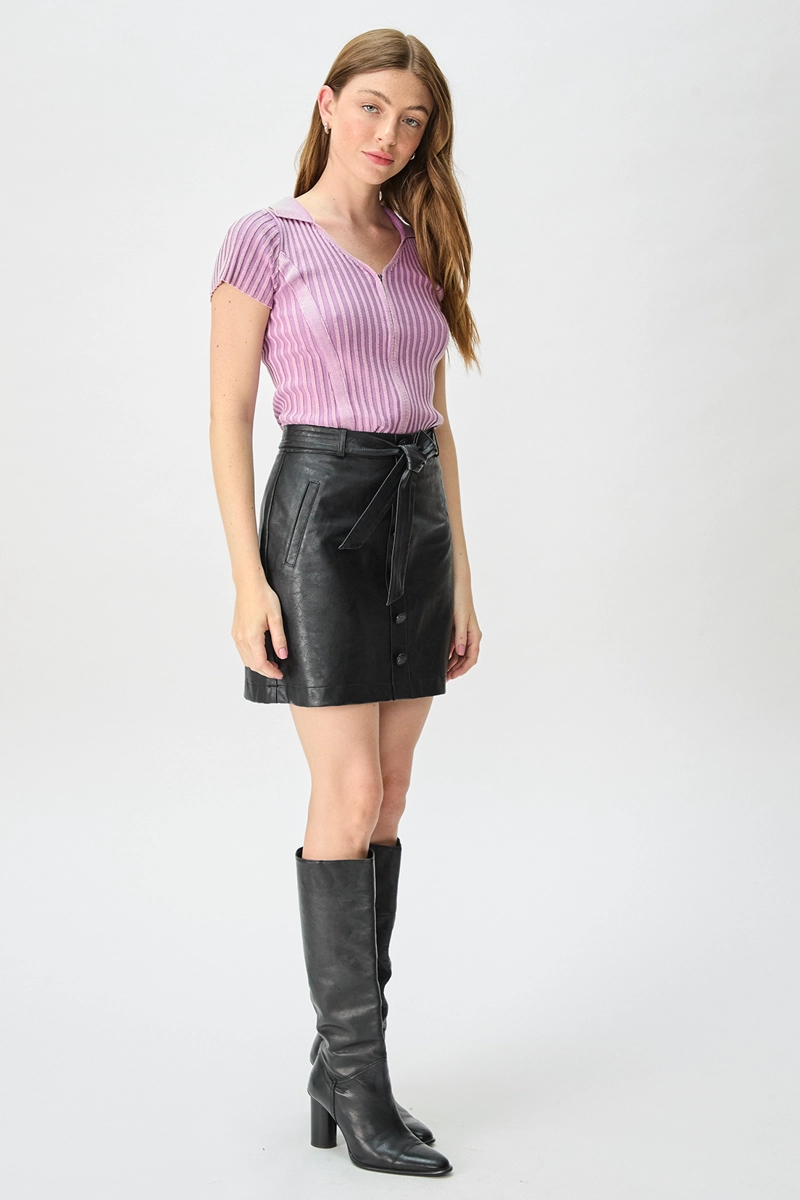POLERA ALGODÓN MUJER MORADO LISA - 4
