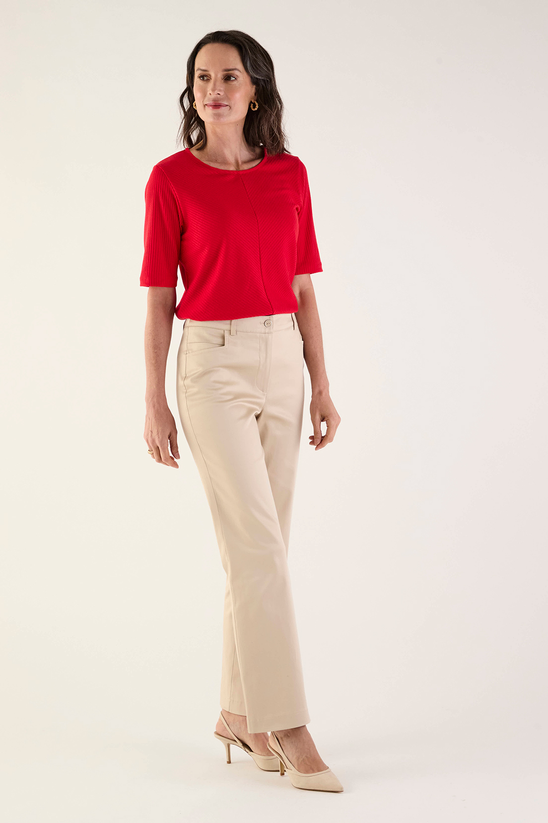 POLERA MUJER GRIFFE ROJO LISA - 3