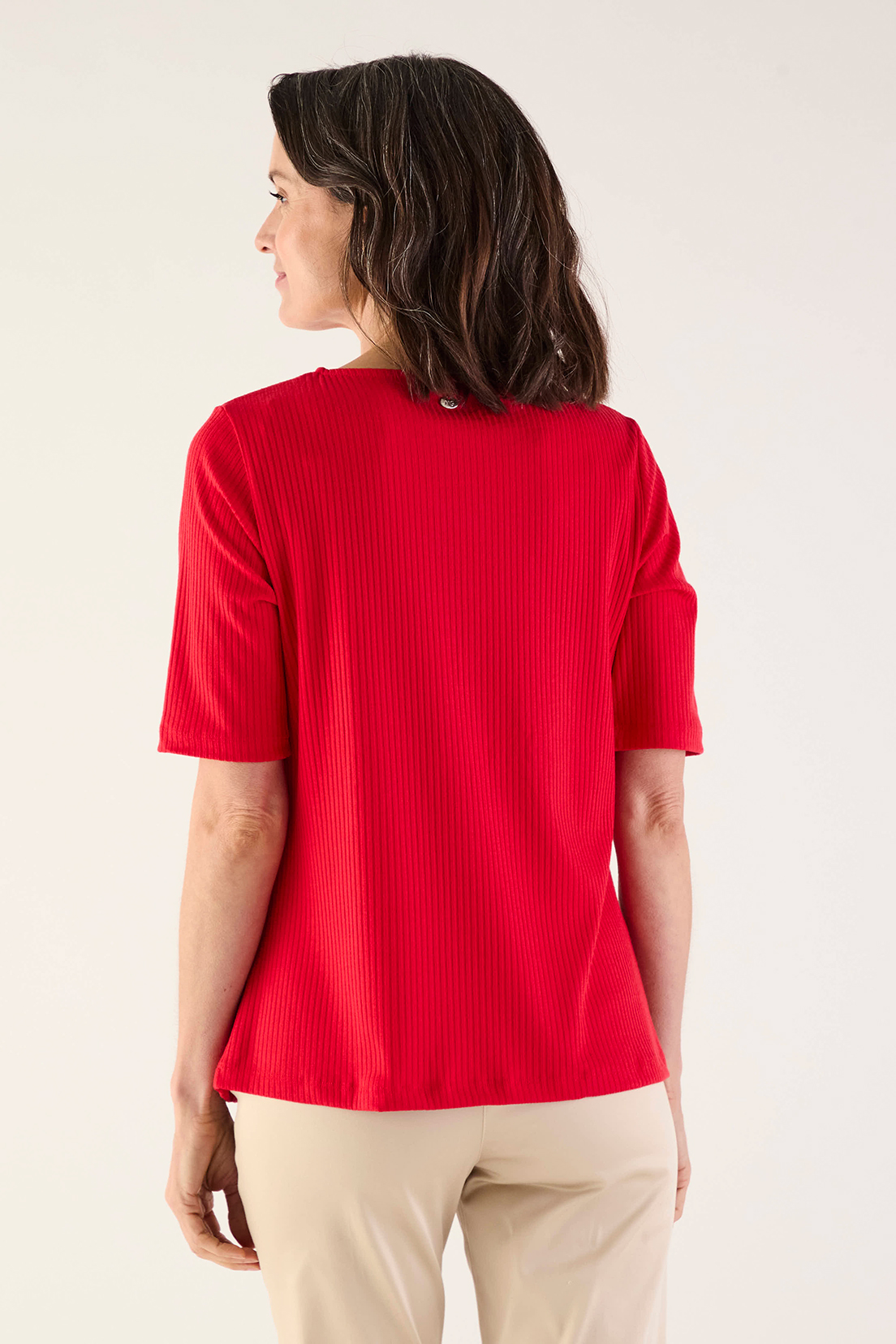 POLERA MUJER GRIFFE ROJO LISA - 4