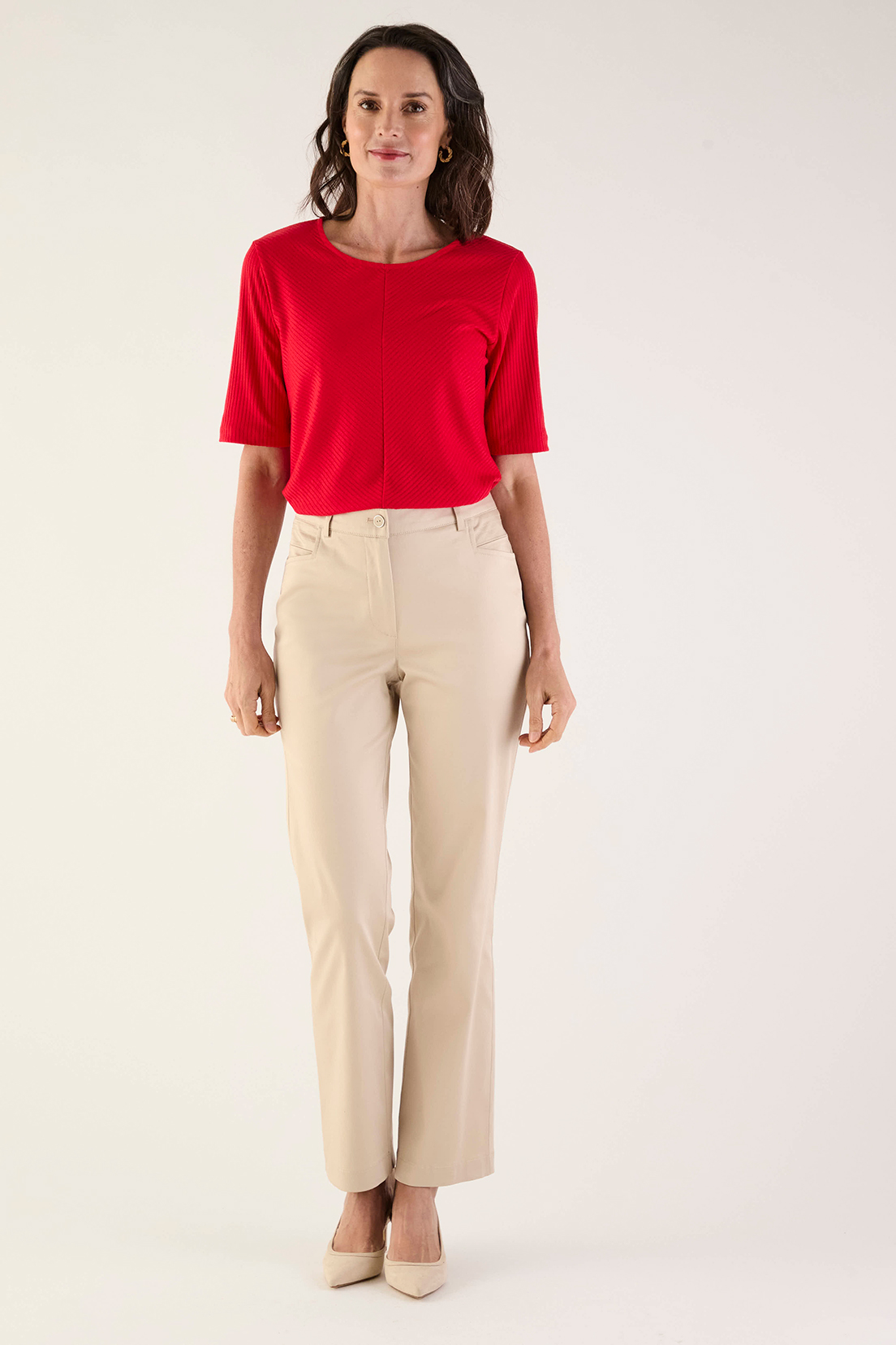 POLERA MUJER GRIFFE ROJO LISA - 5