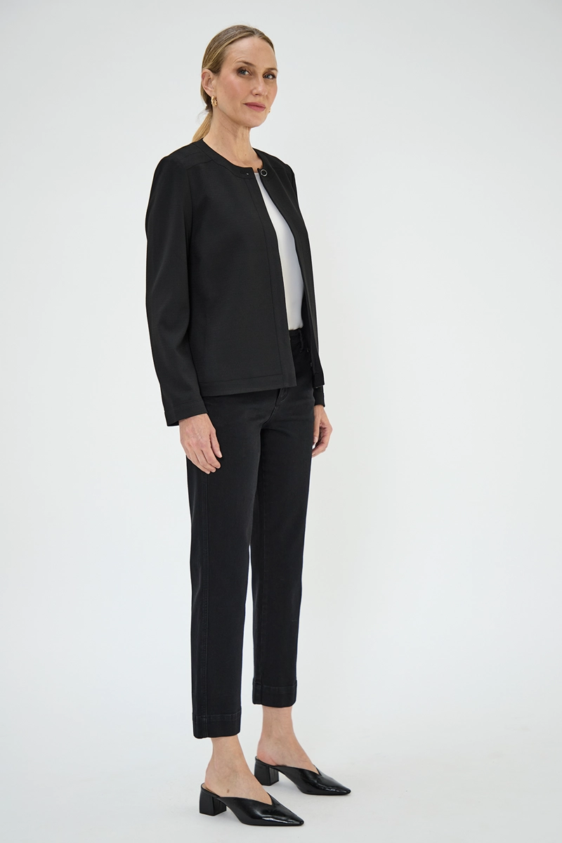 CHAQUETA MUJER GRIFFE NEGRO CORTA - 3