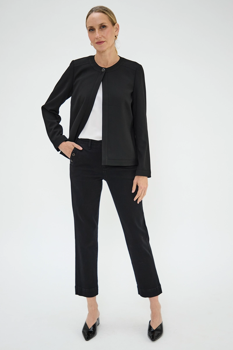 CHAQUETA MUJER GRIFFE NEGRO CORTA - 5