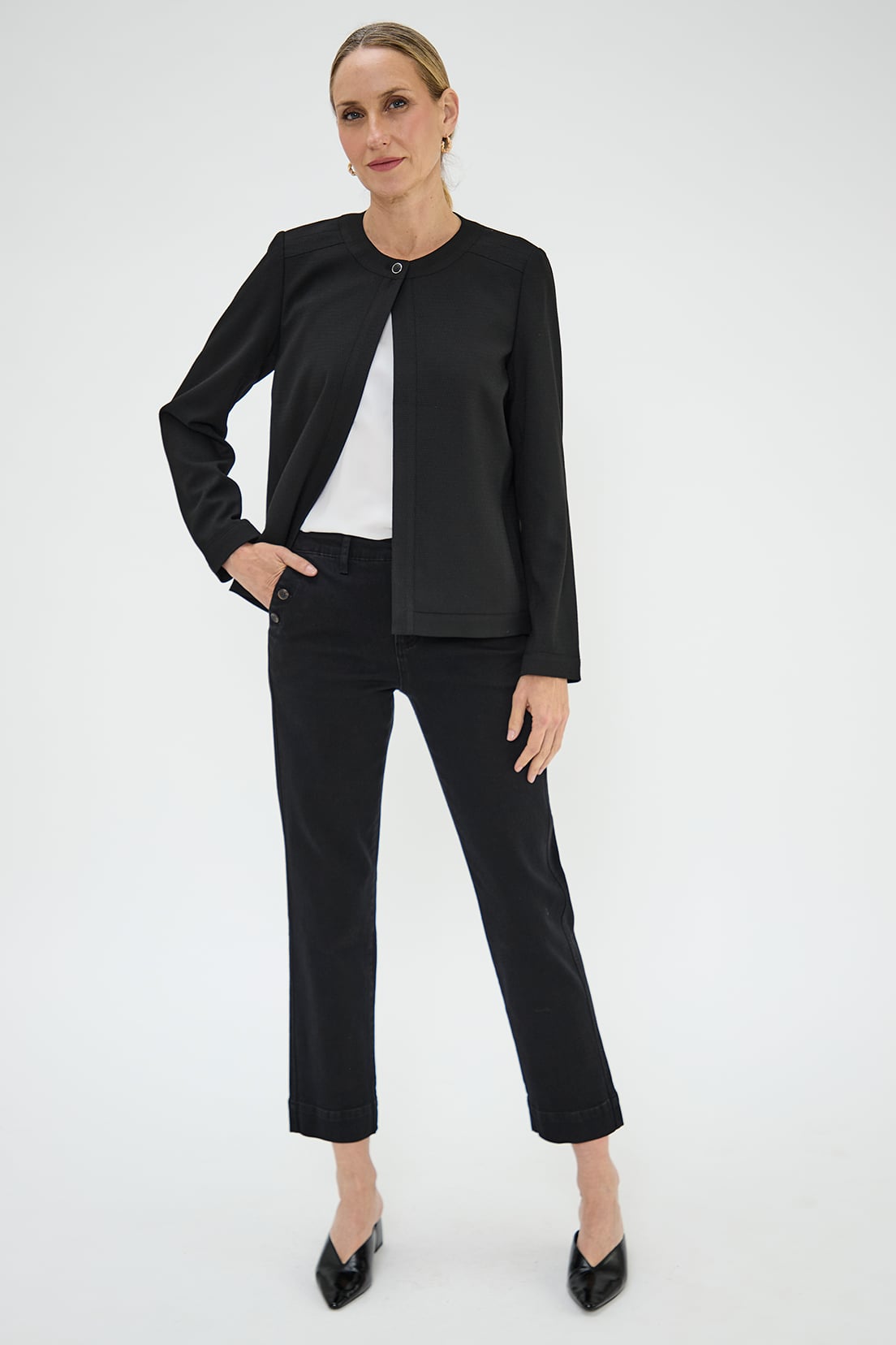 CHAQUETA MUJER GRIFFE NEGRO CORTA - 5