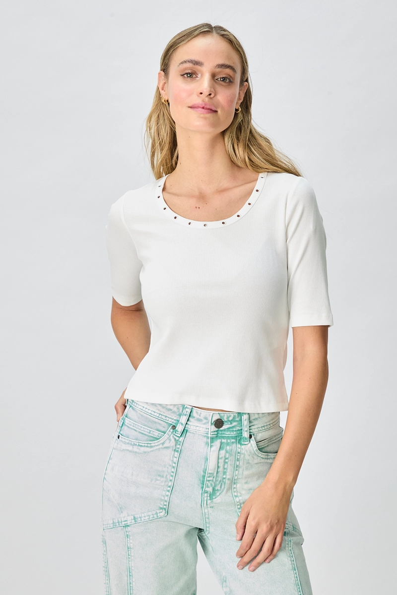 POLERA MUJER BLANCO LISA - 1