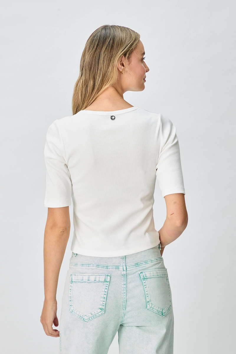 POLERA MUJER BLANCO LISA - 3