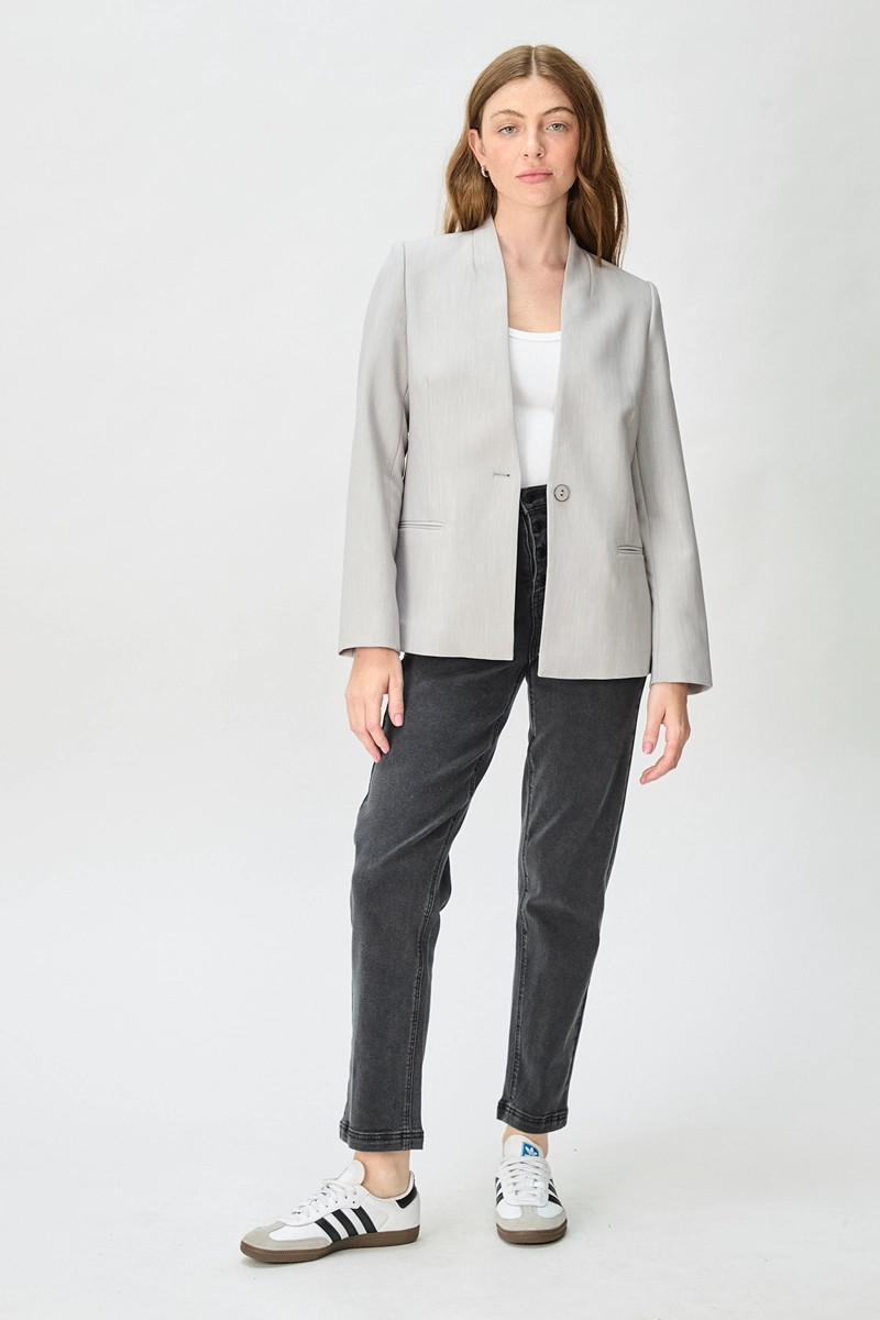 BLAZER MUJER GRIS LISO - 1