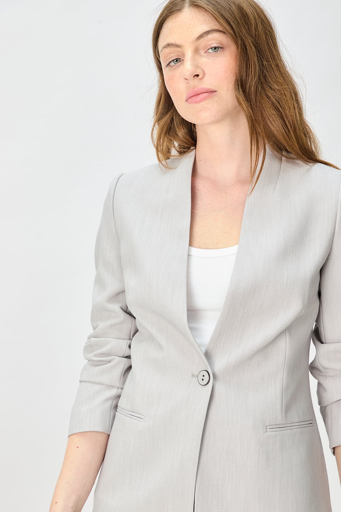 BLAZER MUJER GRIS LISO - 2