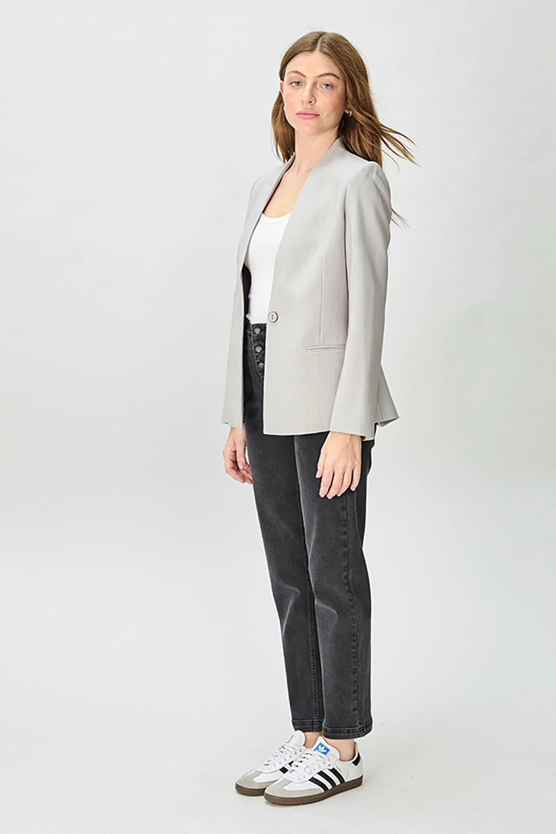 BLAZER MUJER GRIS LISO - 3