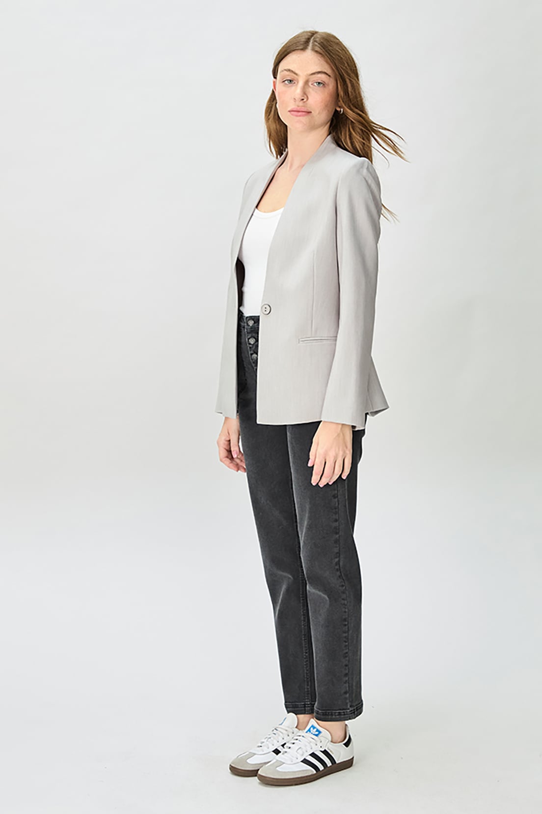 BLAZER MUJER GRIS LISO - 3