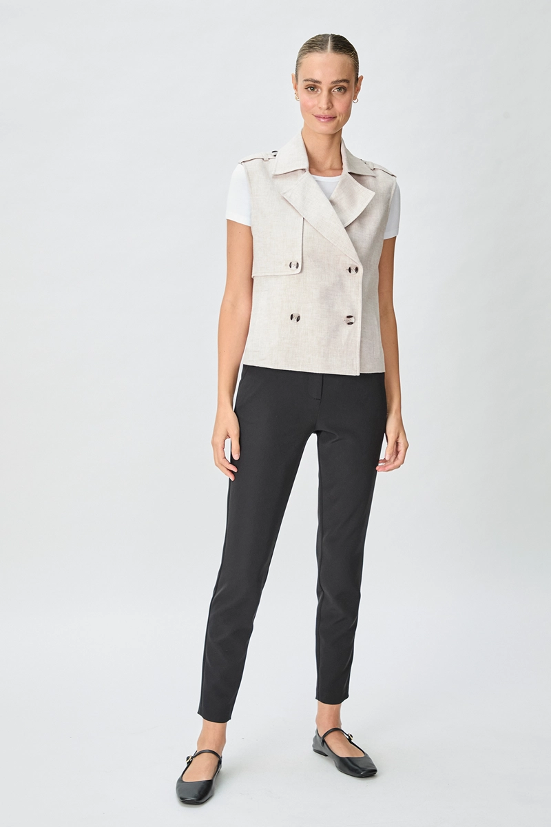 IMPERMEABLE LINO MUJER BEIGE TRENCH LISO - 5
