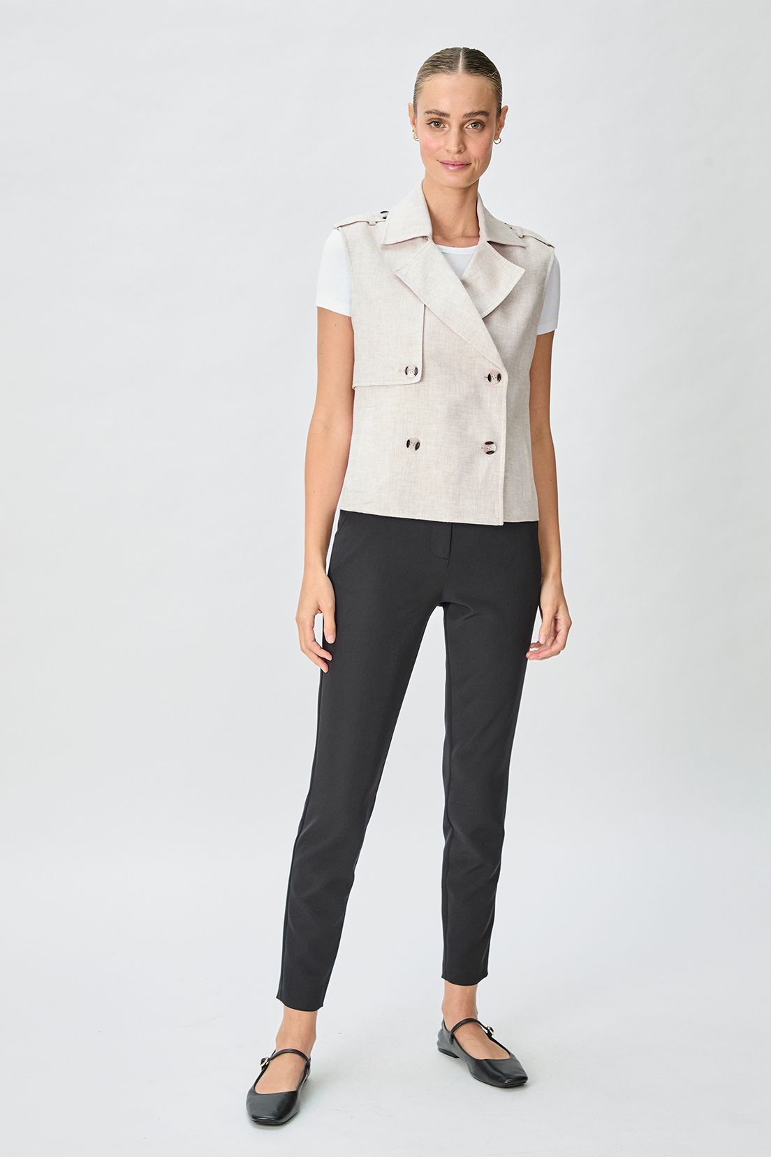 IMPERMEABLE LINO MUJER BEIGE TRENCH LISO - 5