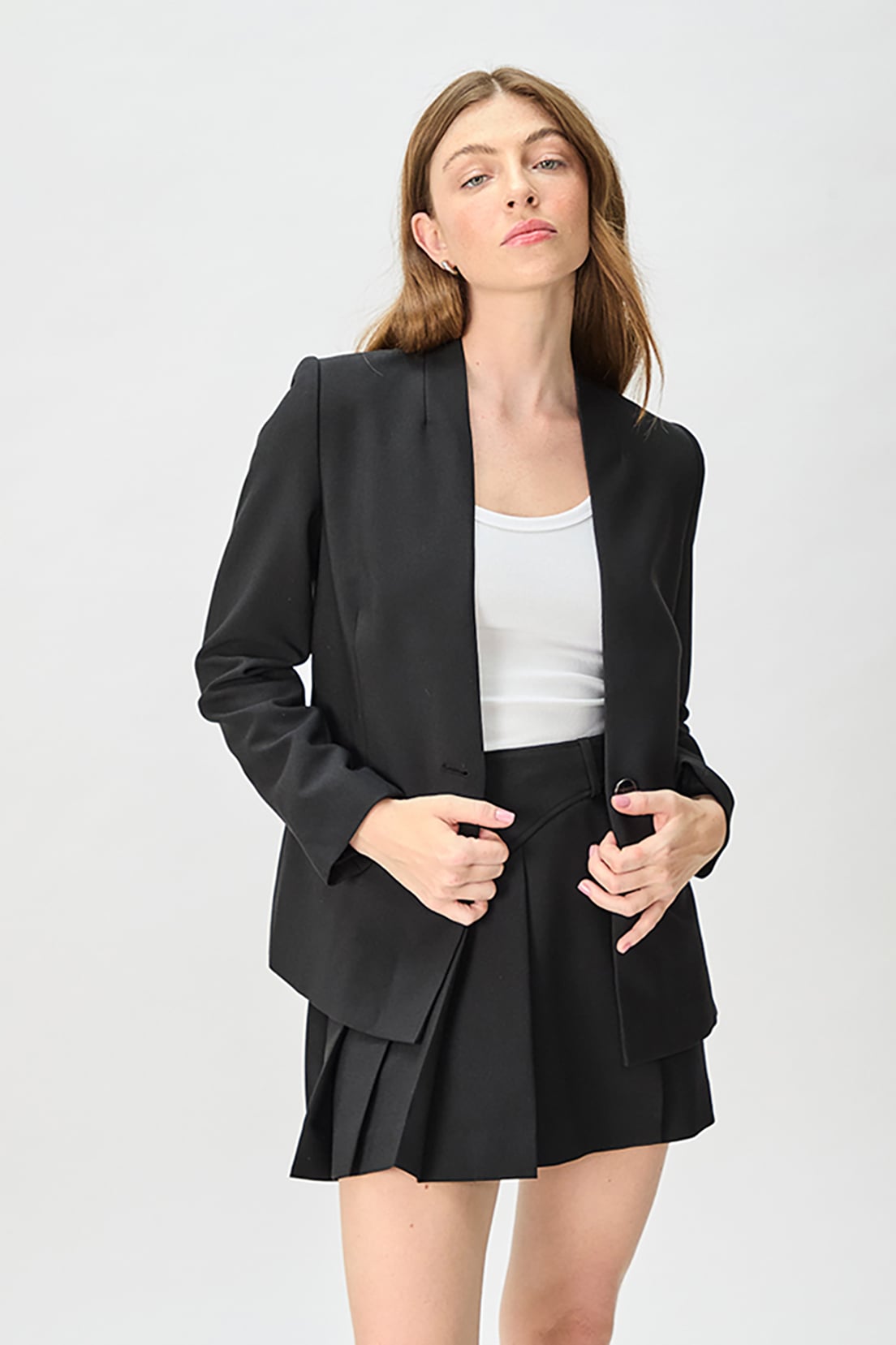 BLAZER MUJER NEGRO LISO - 2