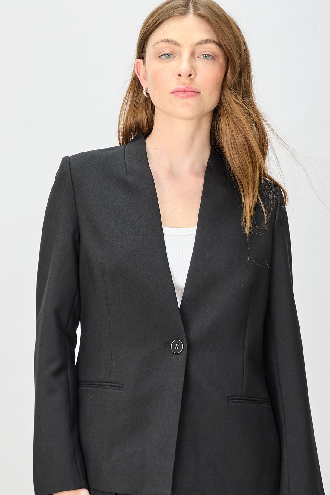 BLAZER MUJER NEGRO LISO - 5