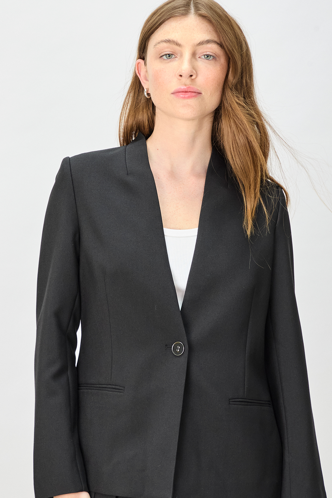 BLAZER MUJER NEGRO LISO - 5