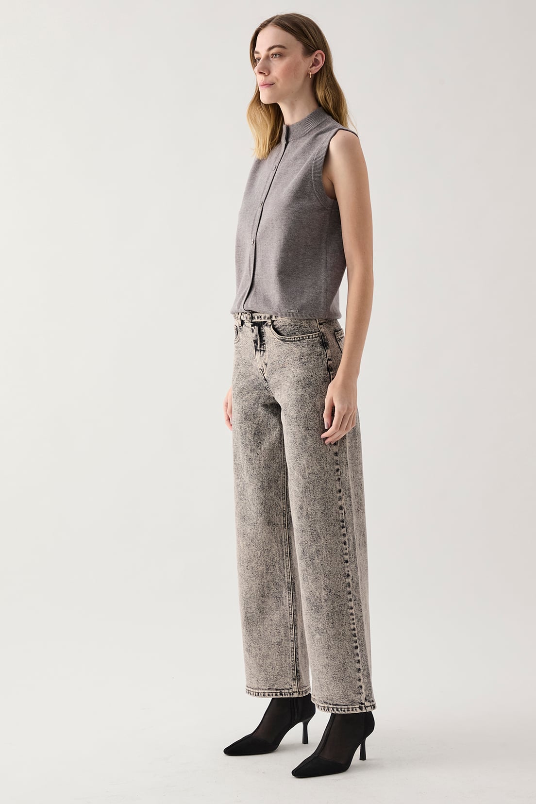 CHALECO MUJER ASH GRIS LISO - 3