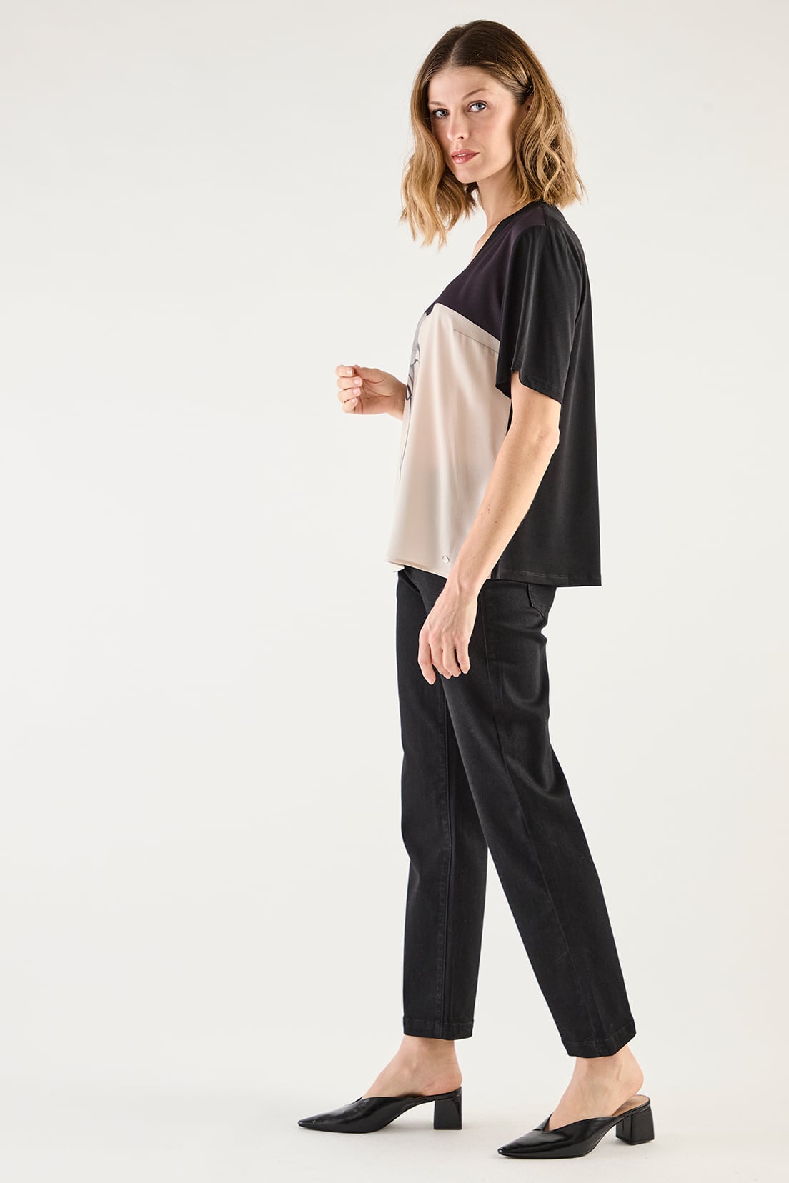 POLERA MUJER GRIFFE NEGRO ESTAMPADA - 3