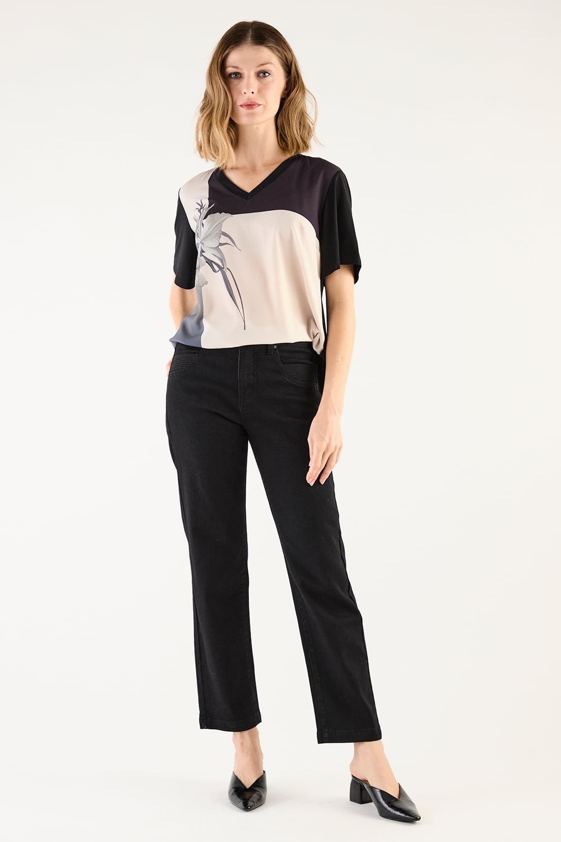 POLERA MUJER GRIFFE NEGRO ESTAMPADA - 5