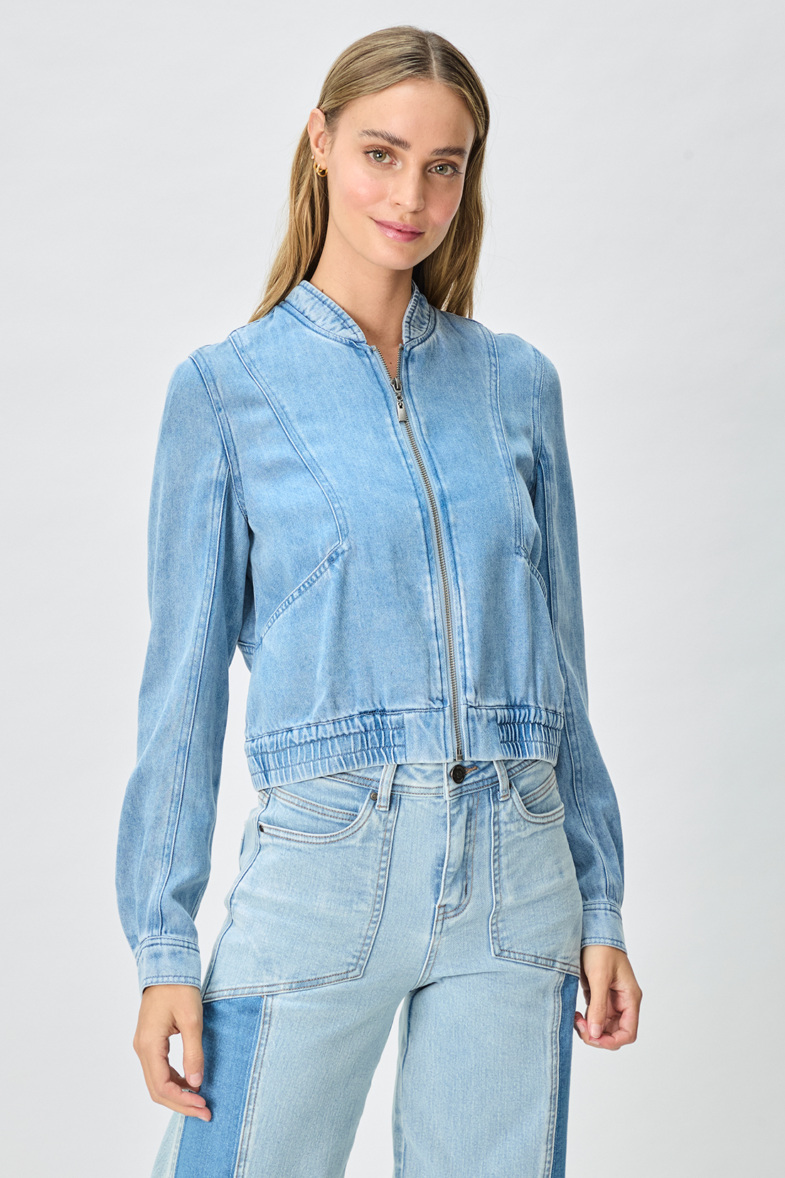 CHAQUETA MUJER CELESTE MEZCLILLA - 1