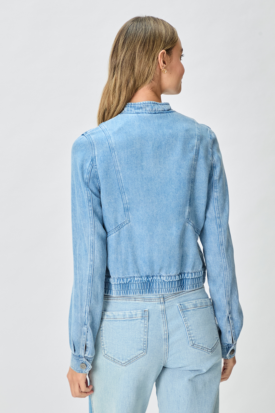 CHAQUETA MUJER CELESTE MEZCLILLA - 5