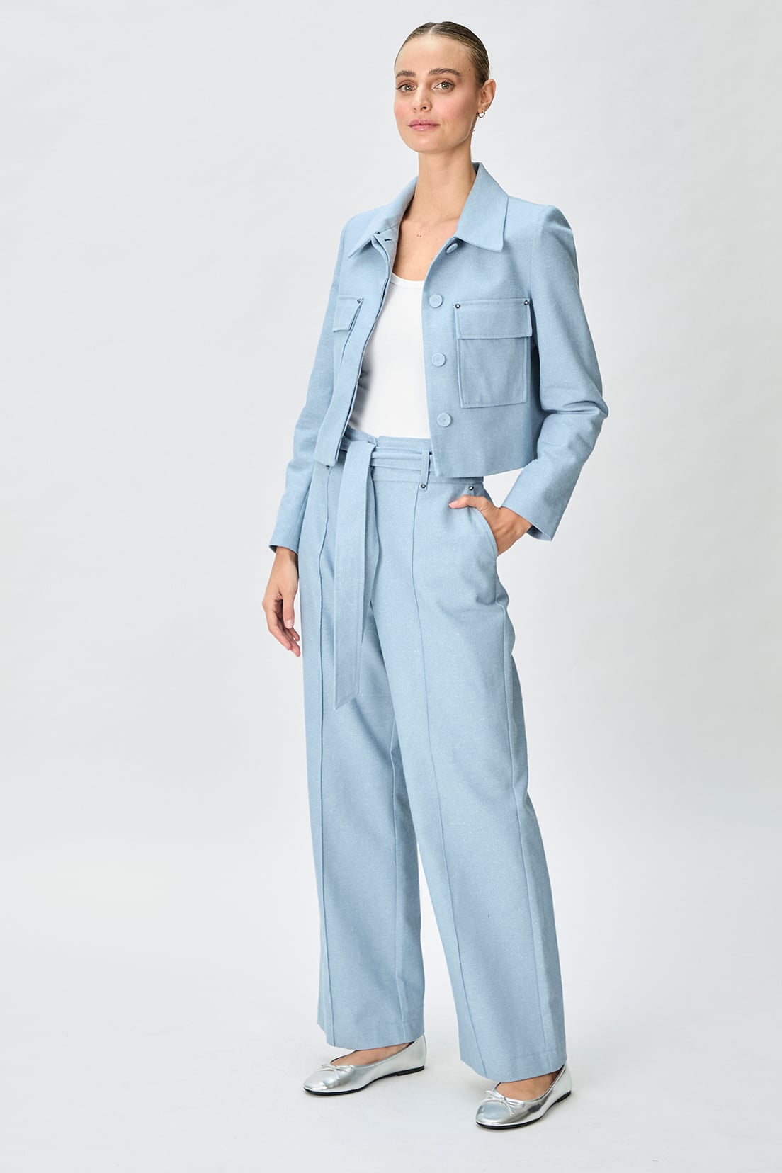 PANTALÓN LINO MUJER IO CELESTE LISO - 4