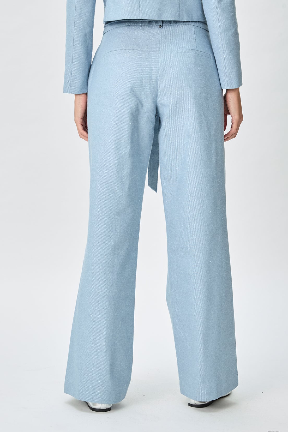 PANTALÓN LINO MUJER IO CELESTE LISO - 5