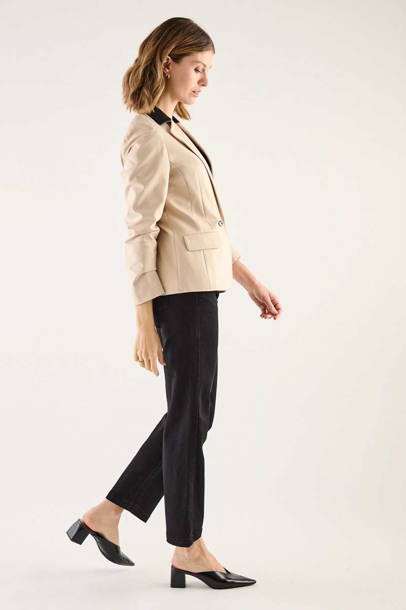 BLAZER MUJER GRIFFE BEIGE LISO - 3