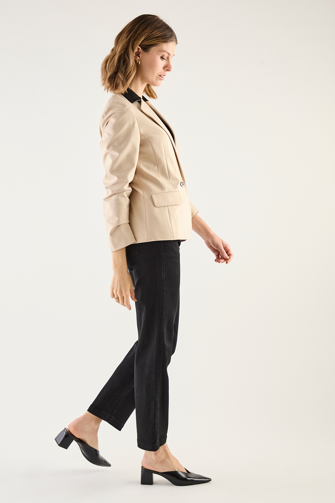 BLAZER MUJER GRIFFE BEIGE LISO - 3