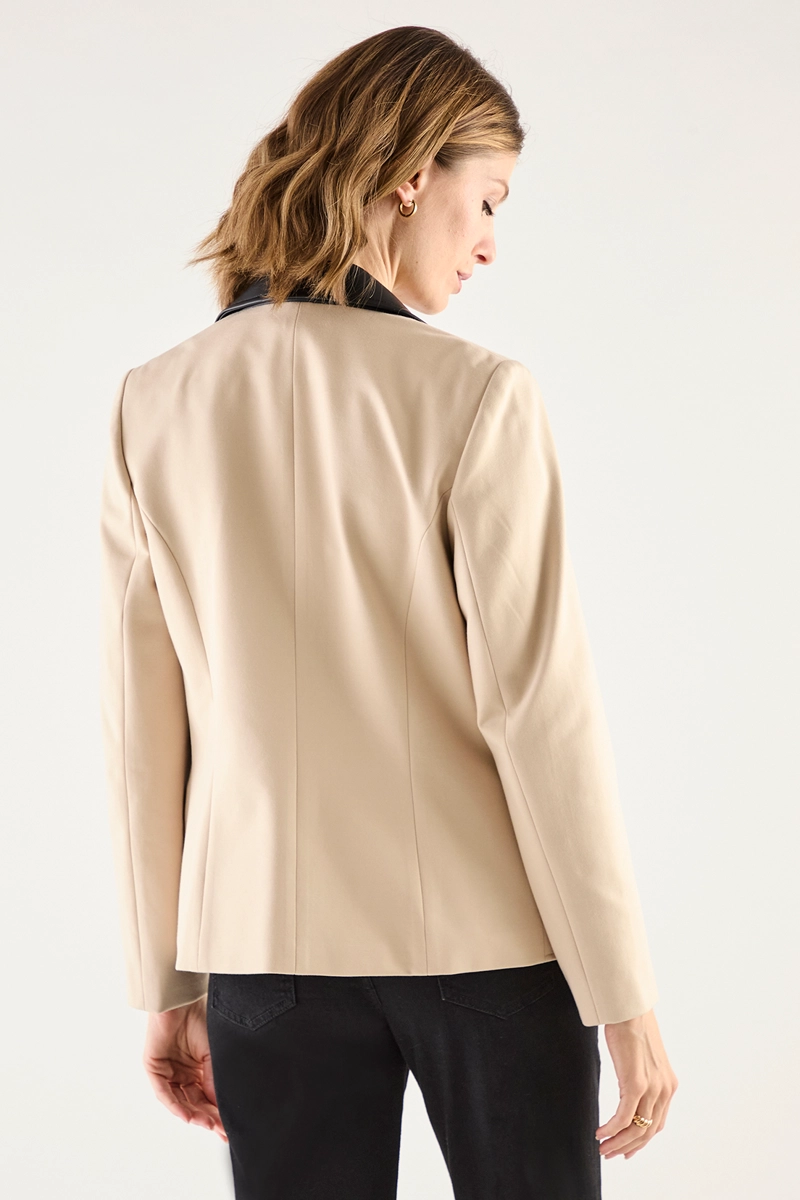 BLAZER MUJER GRIFFE BEIGE LISO - 4
