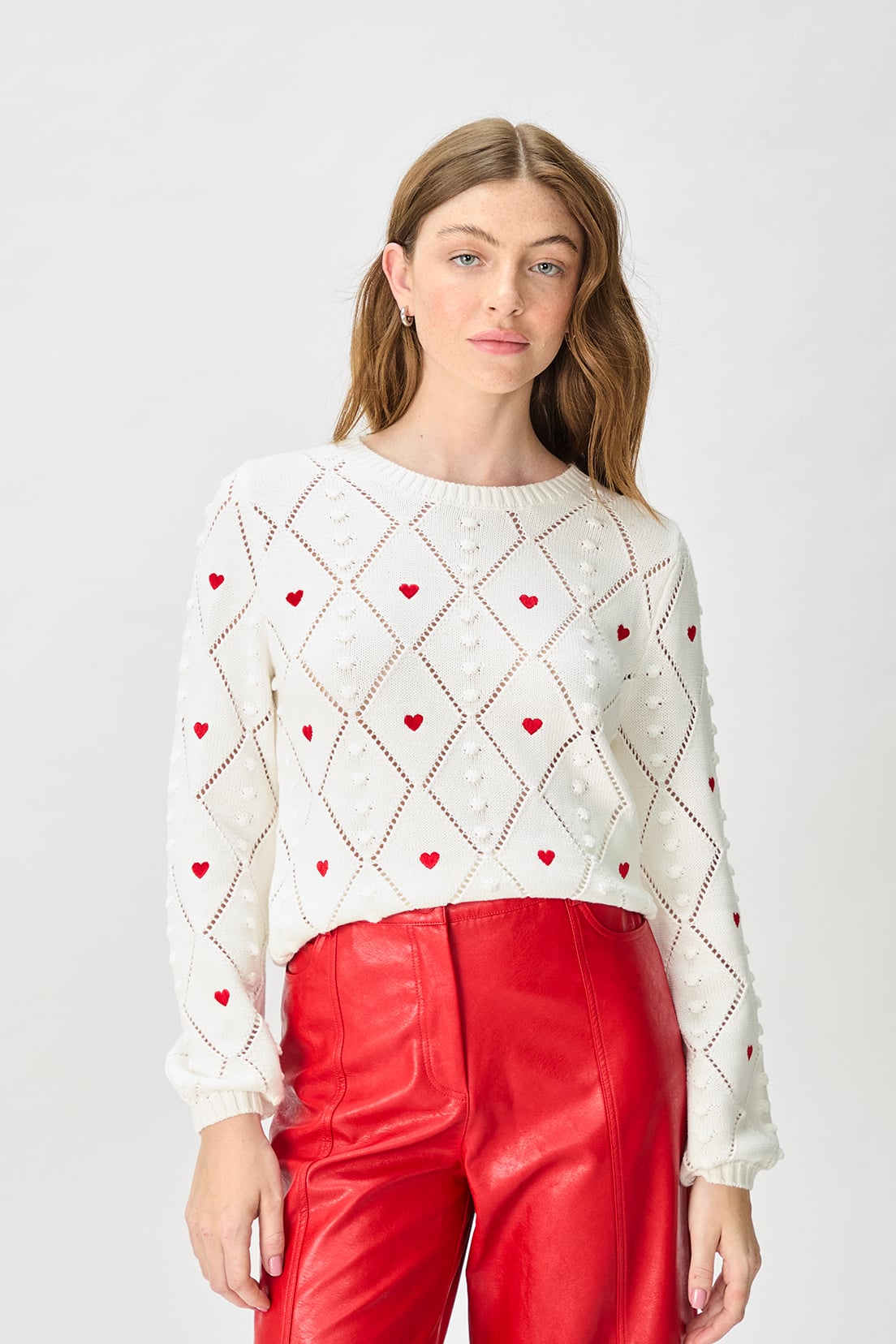 SWEATER ALGODÓN MUJER BLANCO LISO - 1