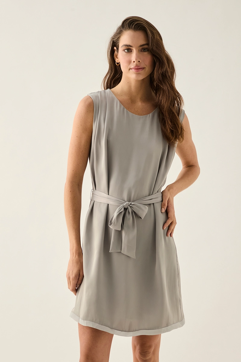VESTIDO MUJER ASH GRIS LISO - 1