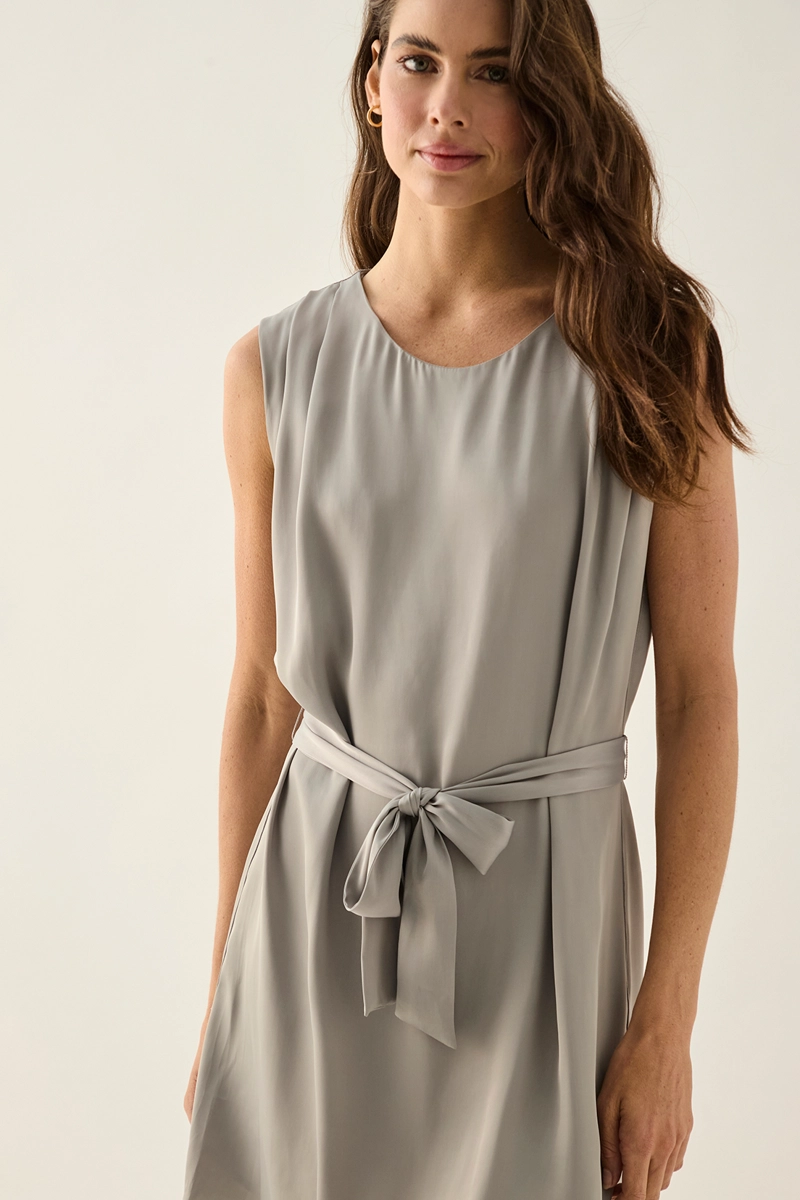 VESTIDO MUJER ASH GRIS LISO - 2