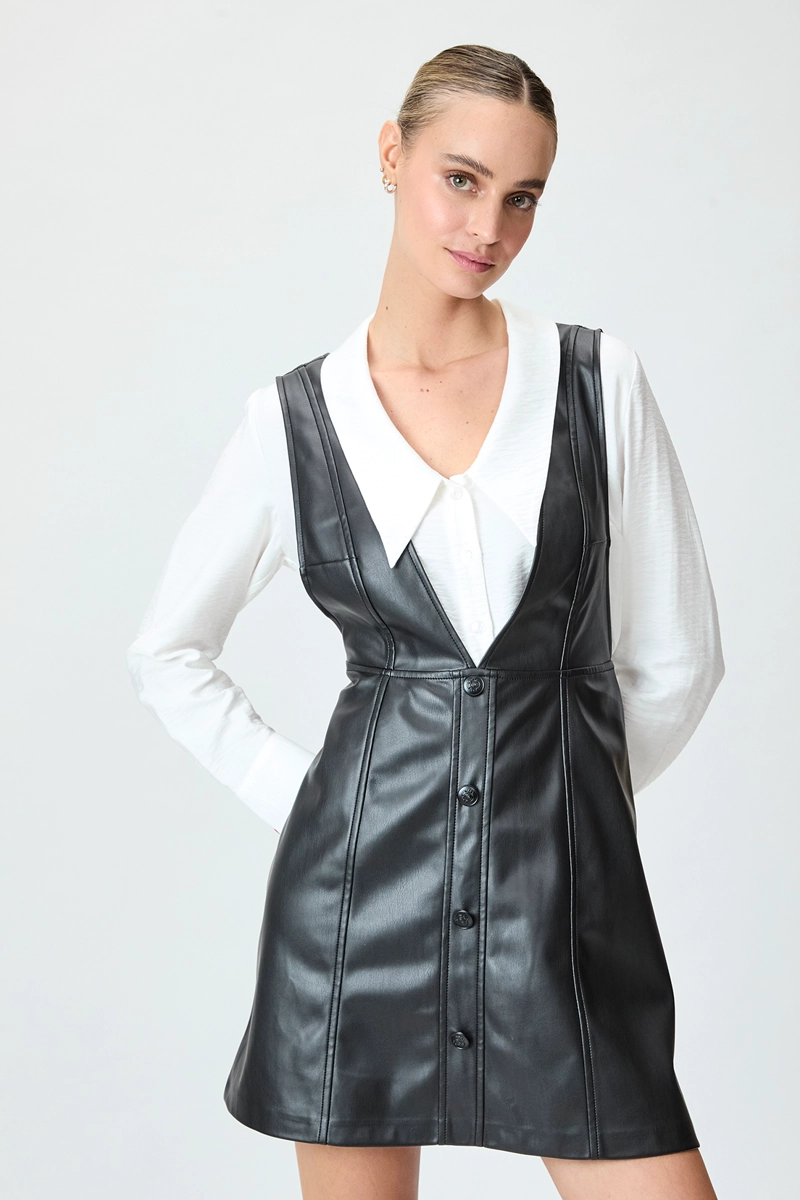 VESTIDO MUJER IO NEGRO LISO - 1