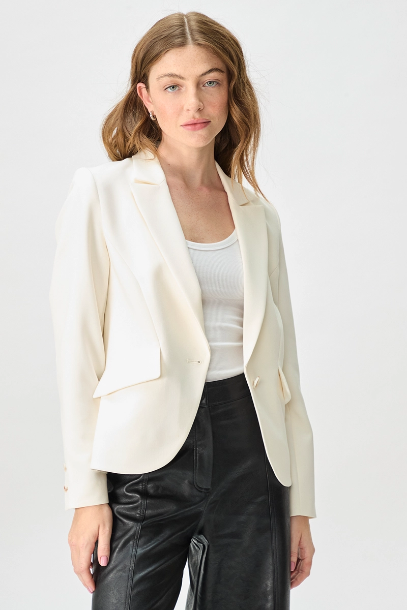 BLAZER MUJER BLANCO LISO - 1