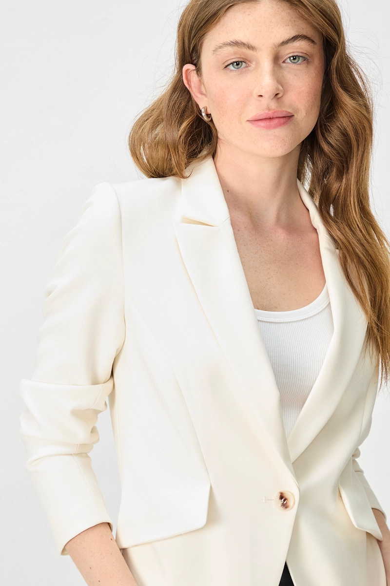 BLAZER MUJER BLANCO LISO - 2