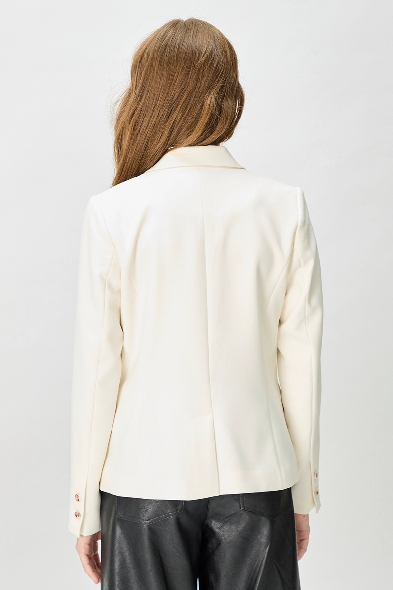 BLAZER MUJER BLANCO LISO - 3