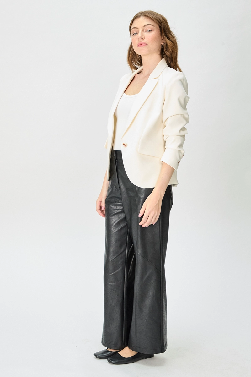 BLAZER MUJER BLANCO LISO - 4