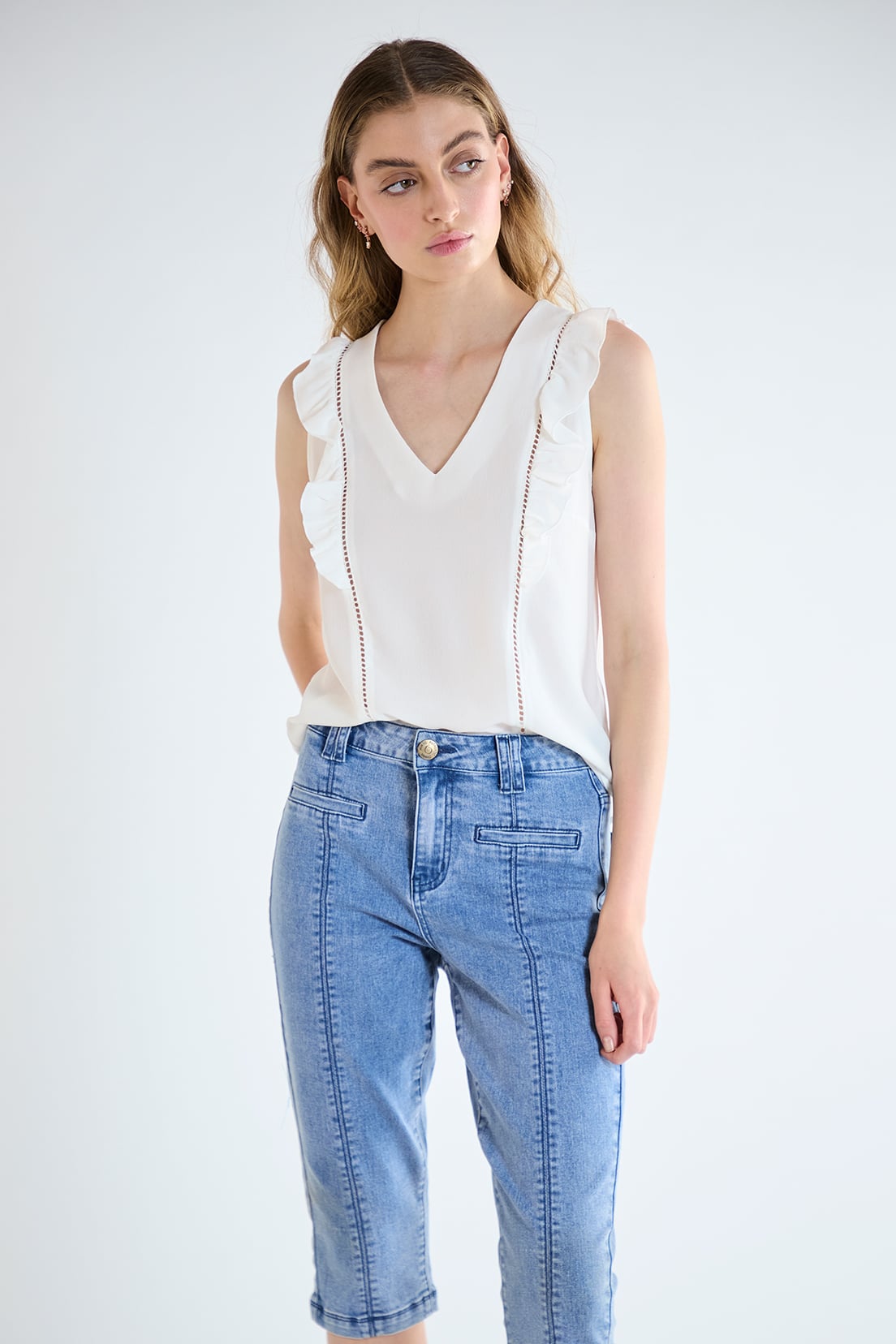 BLUSA MUJER BLANCO LISA - 1