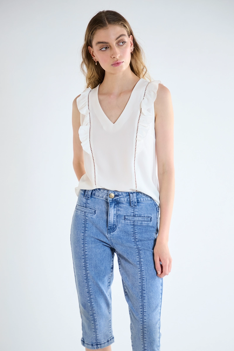 BLUSA MUJER BLANCO LISA - 1