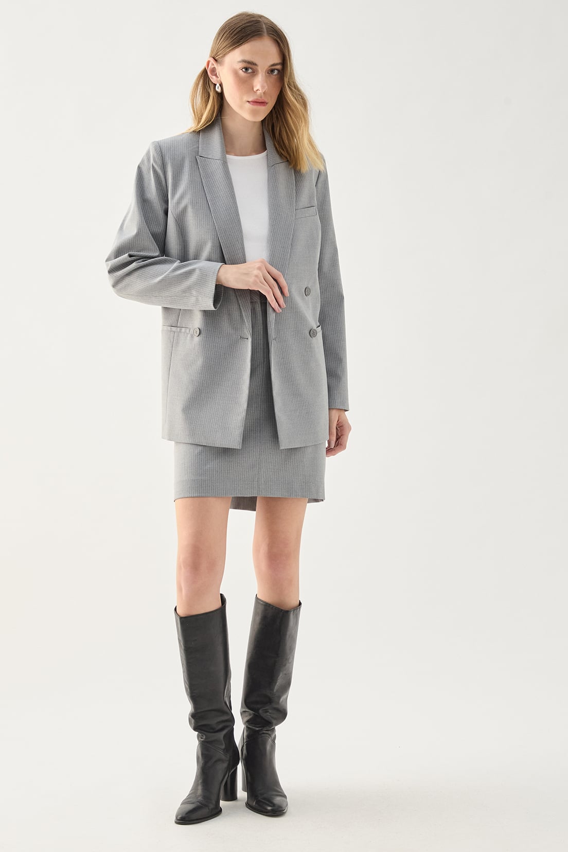 BLAZER MUJER ASH GRIS RAYA DIPLOMATICA - 1