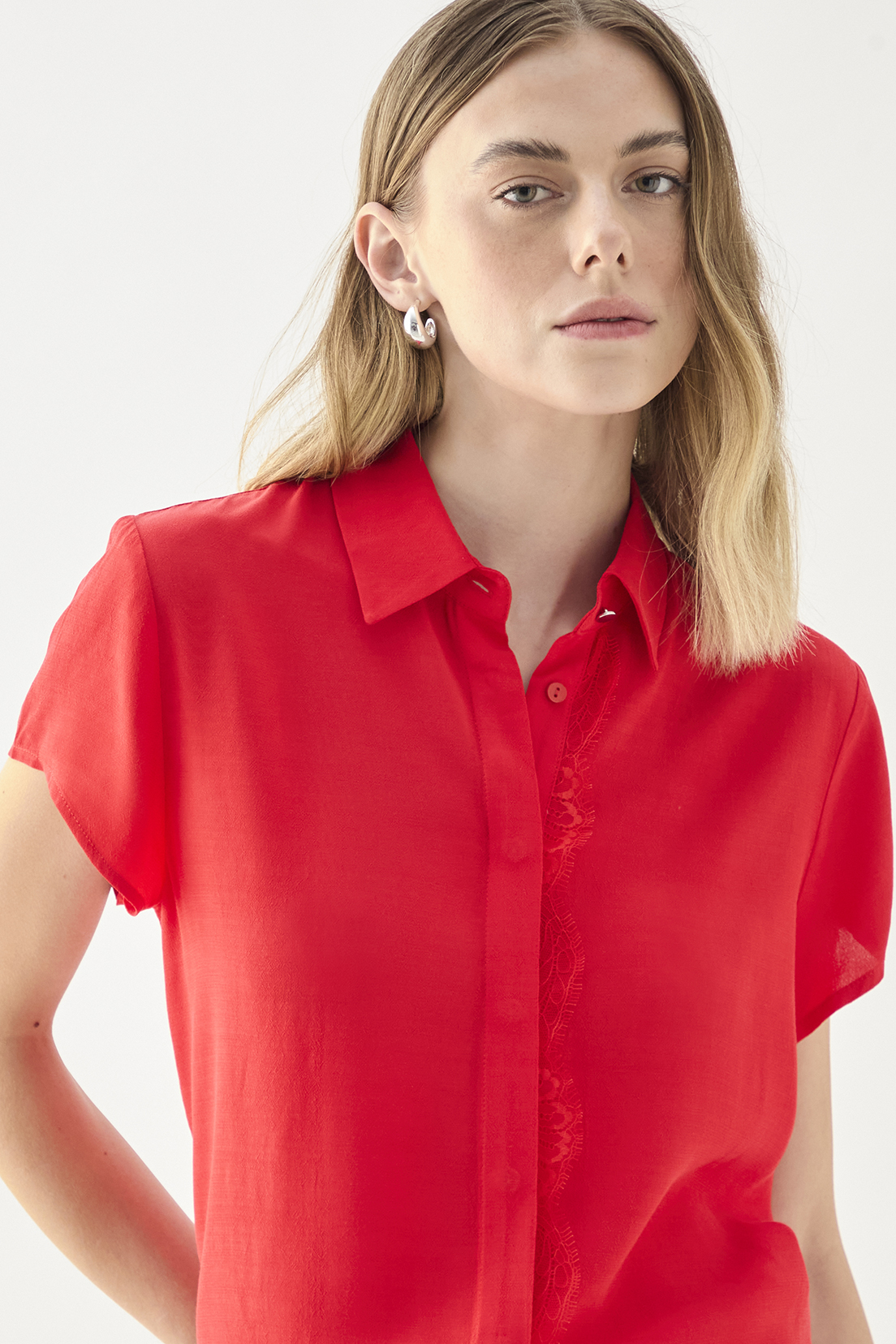 BLUSA MUJER ASH ROJO LISA - 2