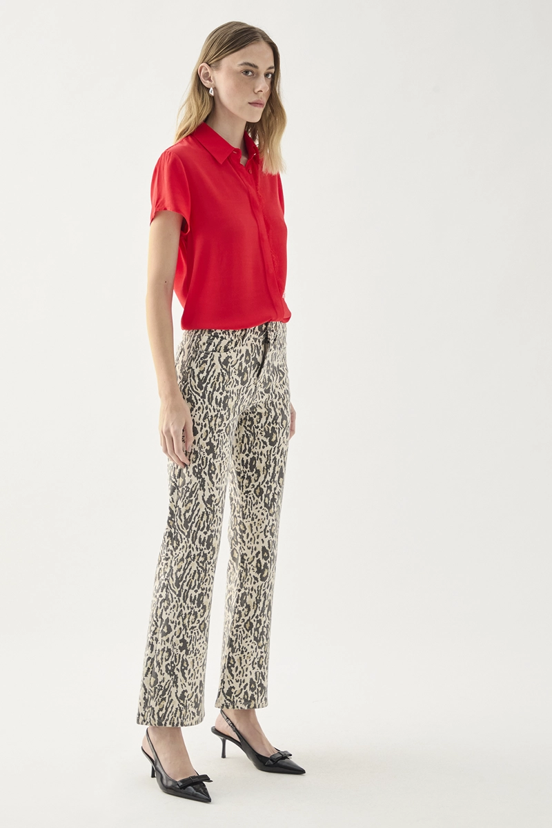 BLUSA MUJER ASH ROJO LISA - 3