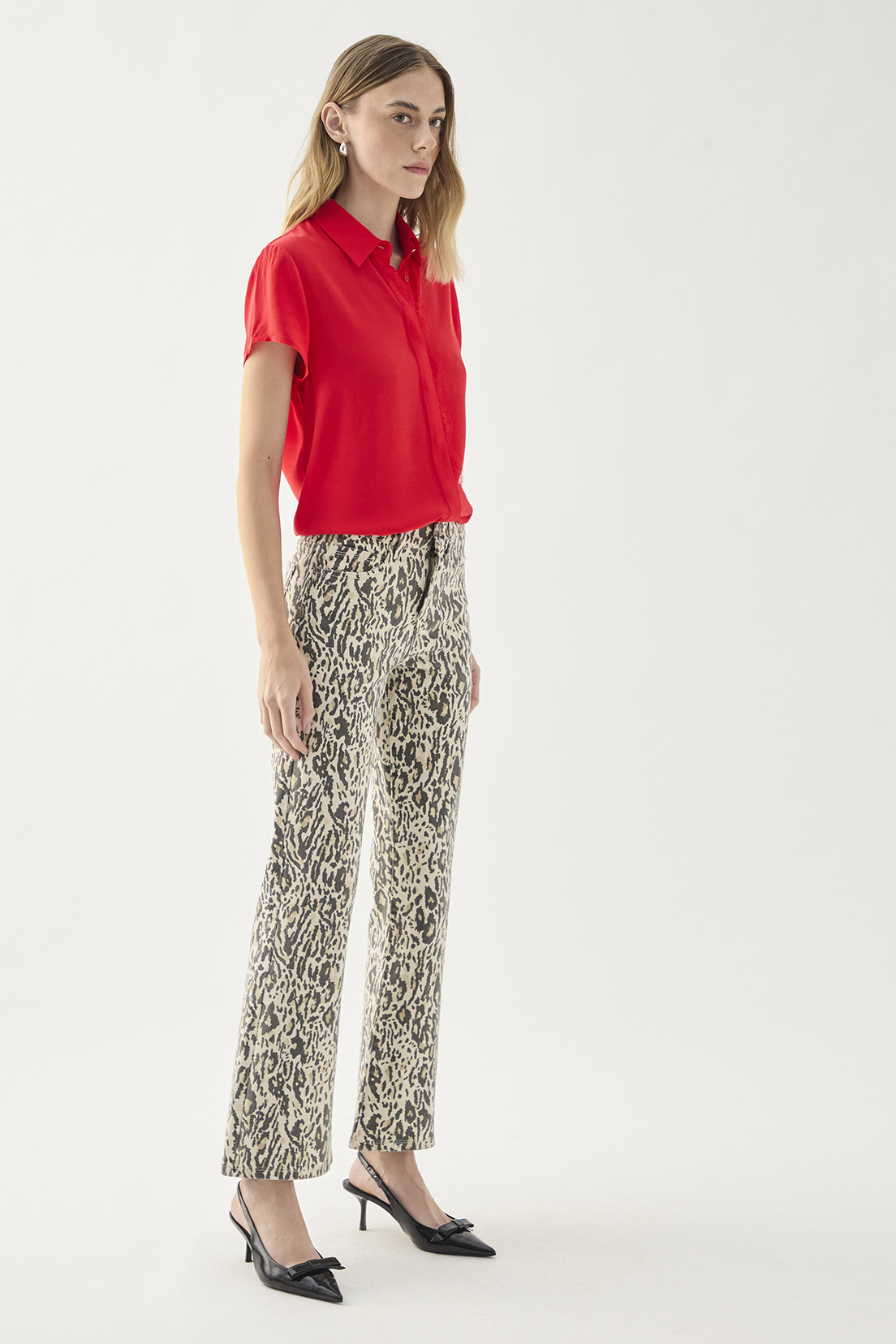 BLUSA MUJER ASH ROJO LISA - 3