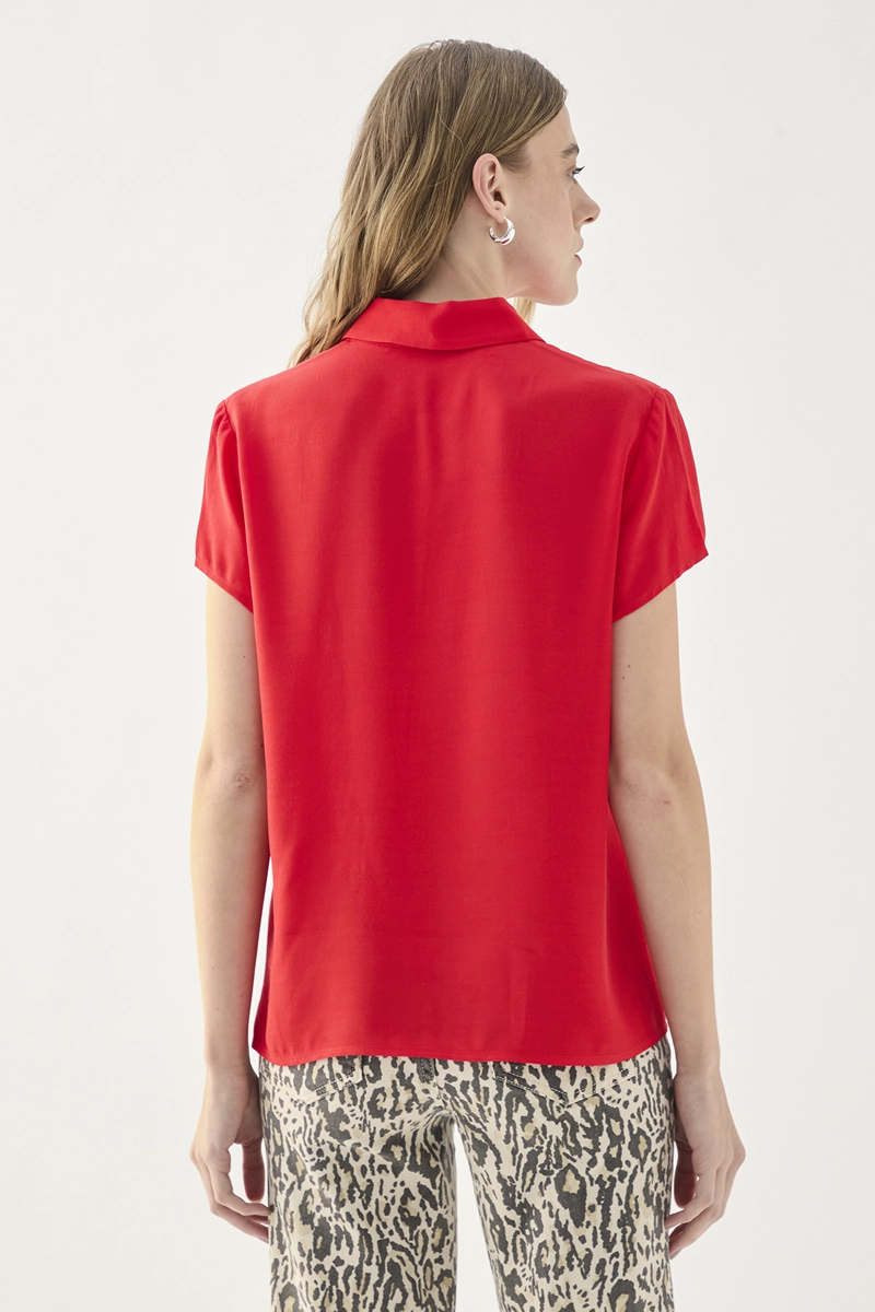 BLUSA MUJER ASH ROJO LISA - 4