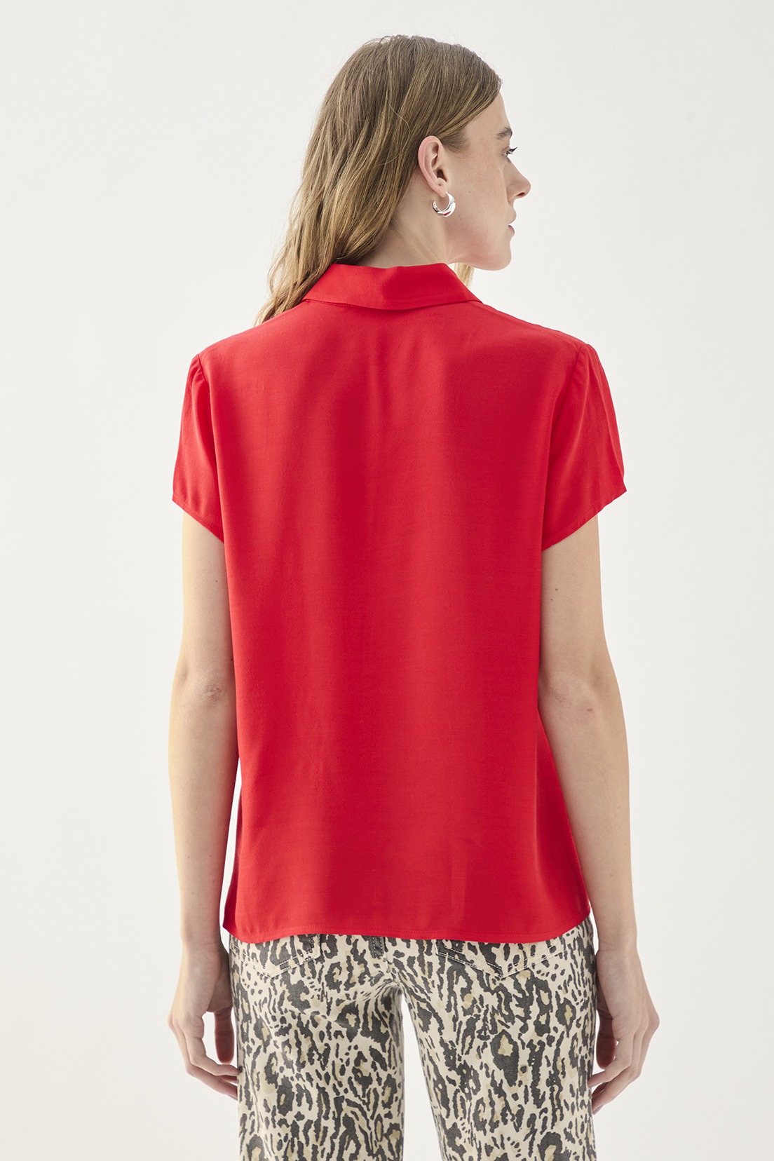 BLUSA MUJER ASH ROJO LISA - 4