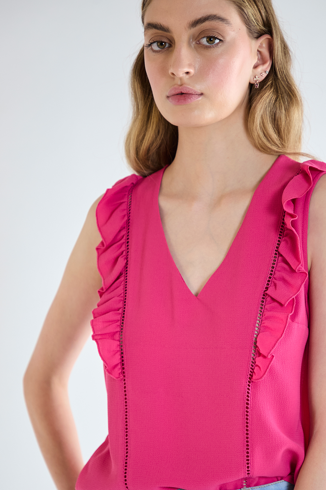 BLUSA MUJER FUCSIA LISA - 1