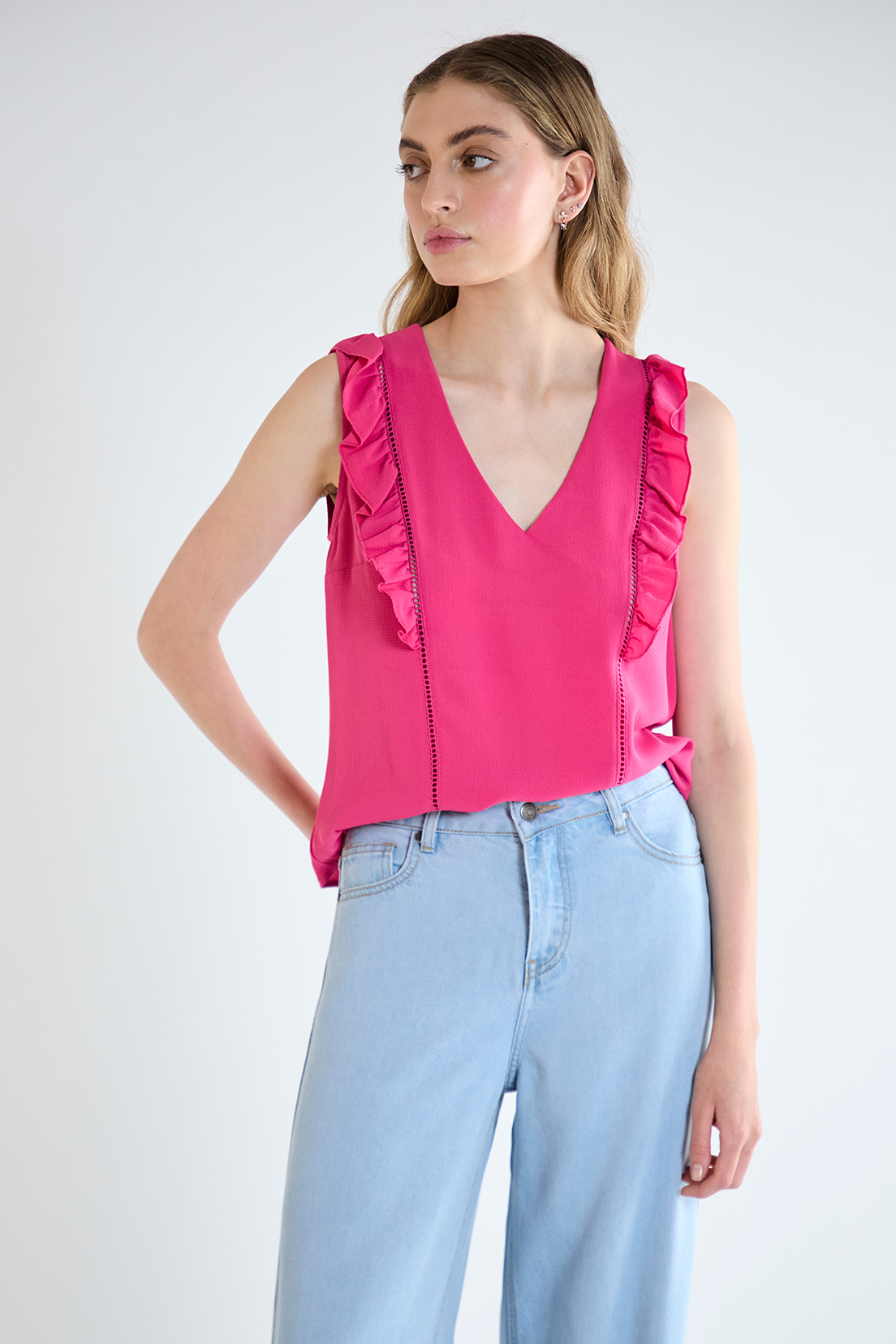 BLUSA MUJER FUCSIA LISA - 2