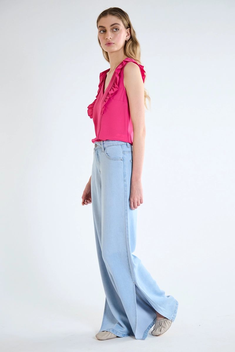 BLUSA MUJER FUCSIA LISA - 3
