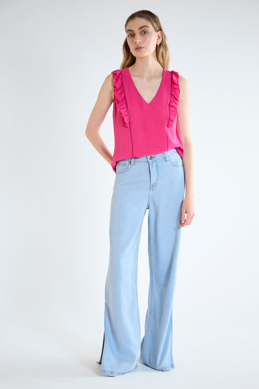 BLUSA MUJER FUCSIA LISA - 5