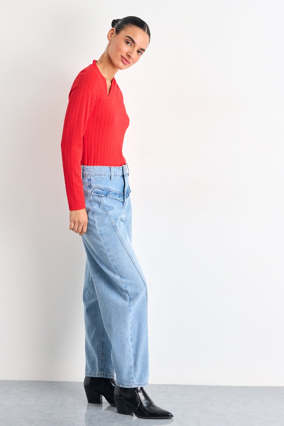 POLERA MANGA LARGA ROJO MUJER IO - 3