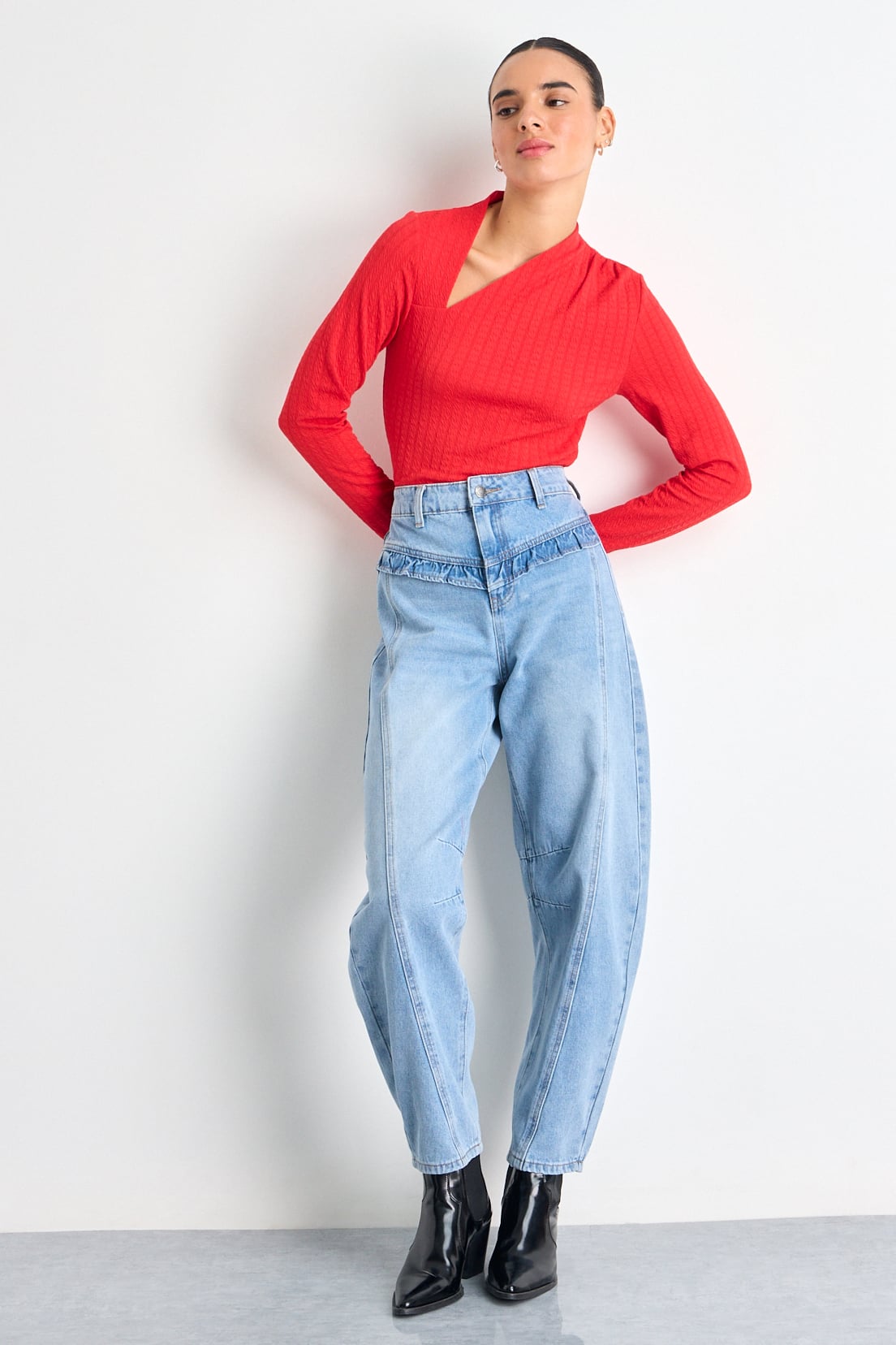 POLERA MANGA LARGA ROJO MUJER IO - 5
